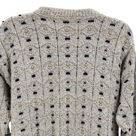 Vintage Northern Reflections Gray Multicolor Retro Knit Grandpa Sweater Large - Picture 3 of 10